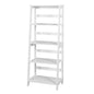 5 Tier Wooden Staircase Bookcase Ladder Designed Storage Rack- White_8