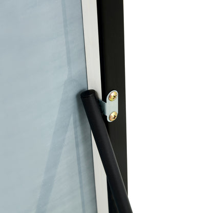 Full-Length Body Mirror with Wooden Frame and Stand Dressing Mirror- Black_14
