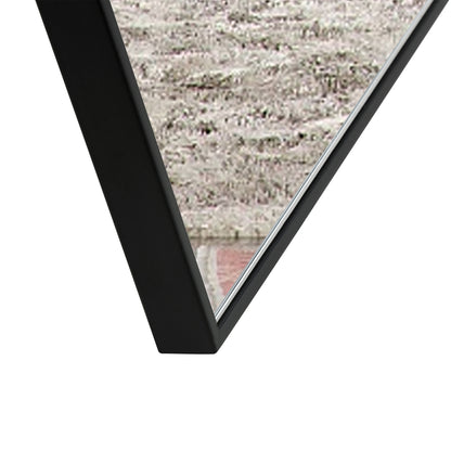 Full-Length Body Mirror with Wooden Frame and Stand Dressing Mirror- Black_18