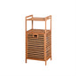 Natural Wooden Organizer  Bamboo Laundry Storage Basket with 2 Tier Shelf_2