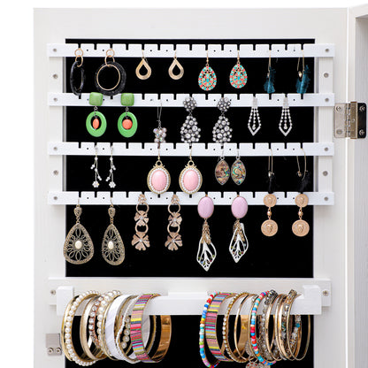 Full Body Mirror and Jewelry Case Storage Cabinet Door and Wall Hanging- White_6