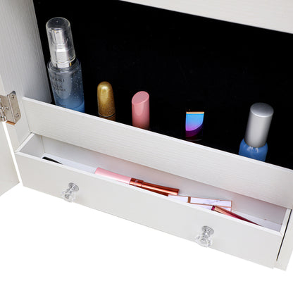 Full Body Mirror and Jewelry Case Storage Cabinet Door and Wall Hanging- White_8