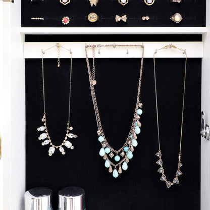 Full Body Mirror and Jewelry Case Storage Cabinet Door and Wall Hanging- White_5
