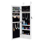 Full Body Mirror and Jewelry Case Storage Cabinet Door and Wall Hanging- White_2