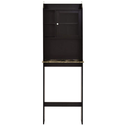Modern Over The Toilet Space Saver Wood Storage Cabinet Organizer- Espresso_4