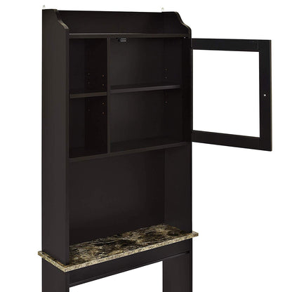 Modern Over The Toilet Space Saver Wood Storage Cabinet Organizer- Espresso_12