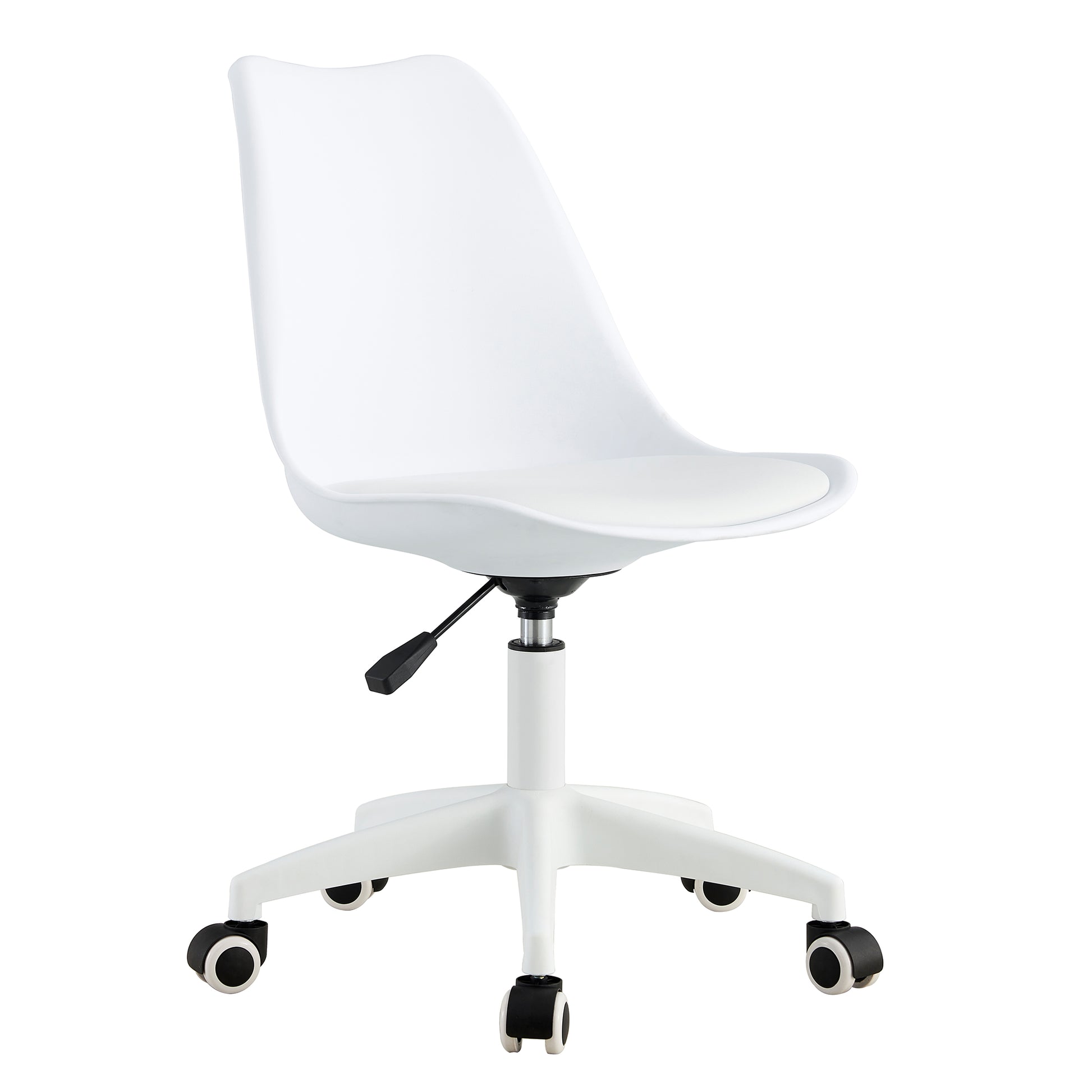 Home and Office Height Adjustable Armless Swivel Gaming Chair- White_20