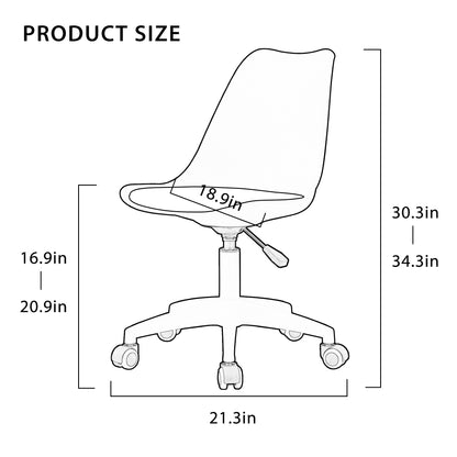 Home and Office Height Adjustable Armless Swivel Gaming Chair- White_14
