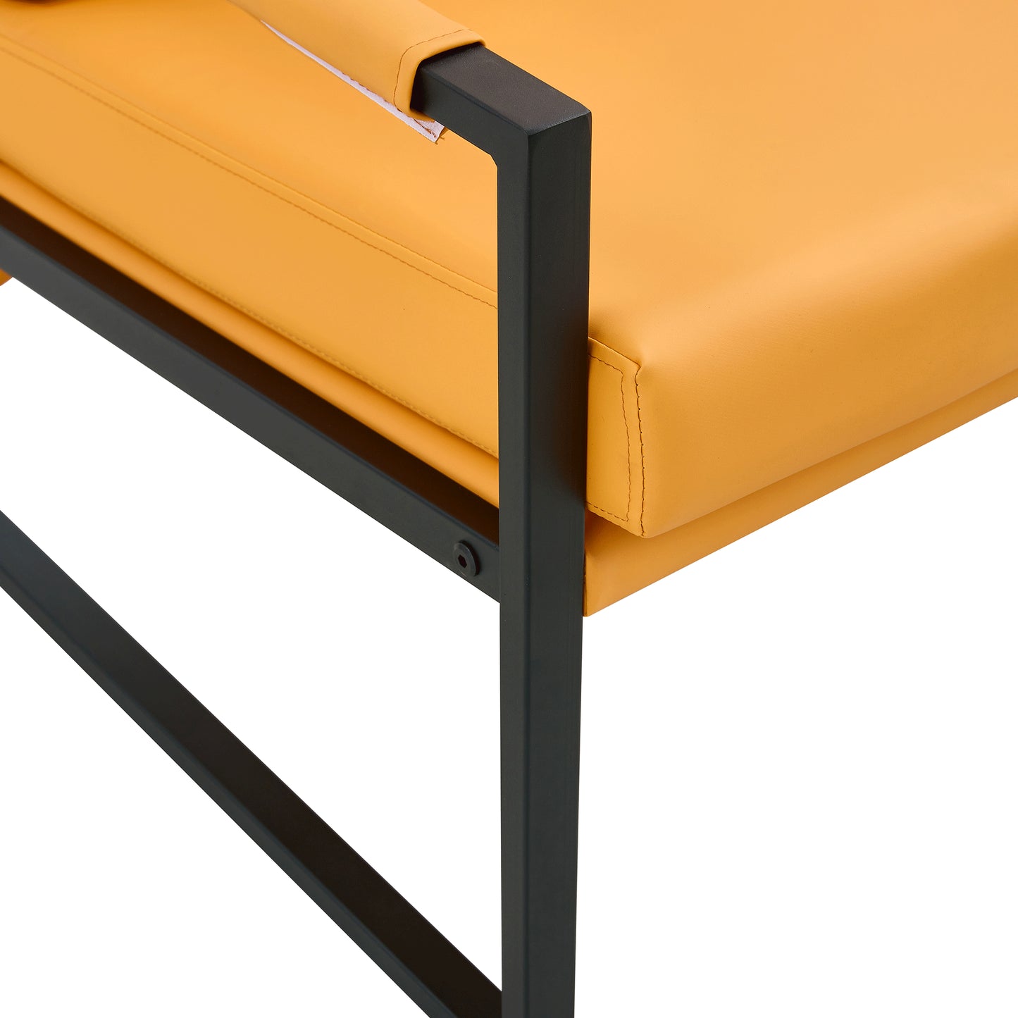 PU Leather Heavily Padded Backrest and Seat Cushion Accent Chair - Orange_20