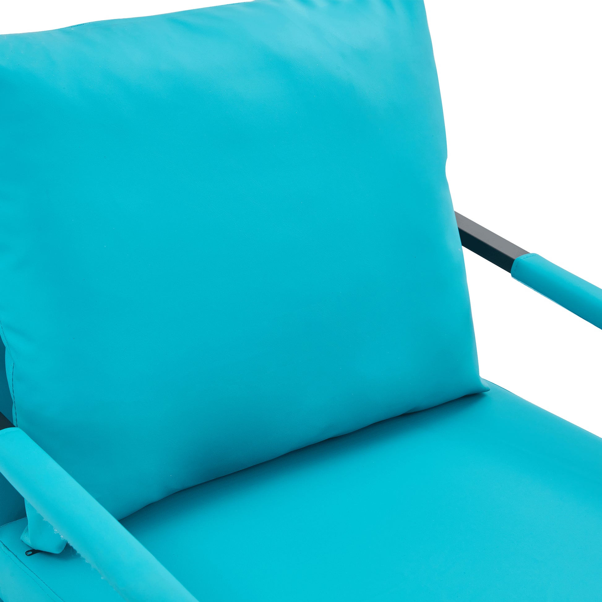 PU Leather Heavily Padded Backrest and Seat Cushion Accent Chair - Cyan_17