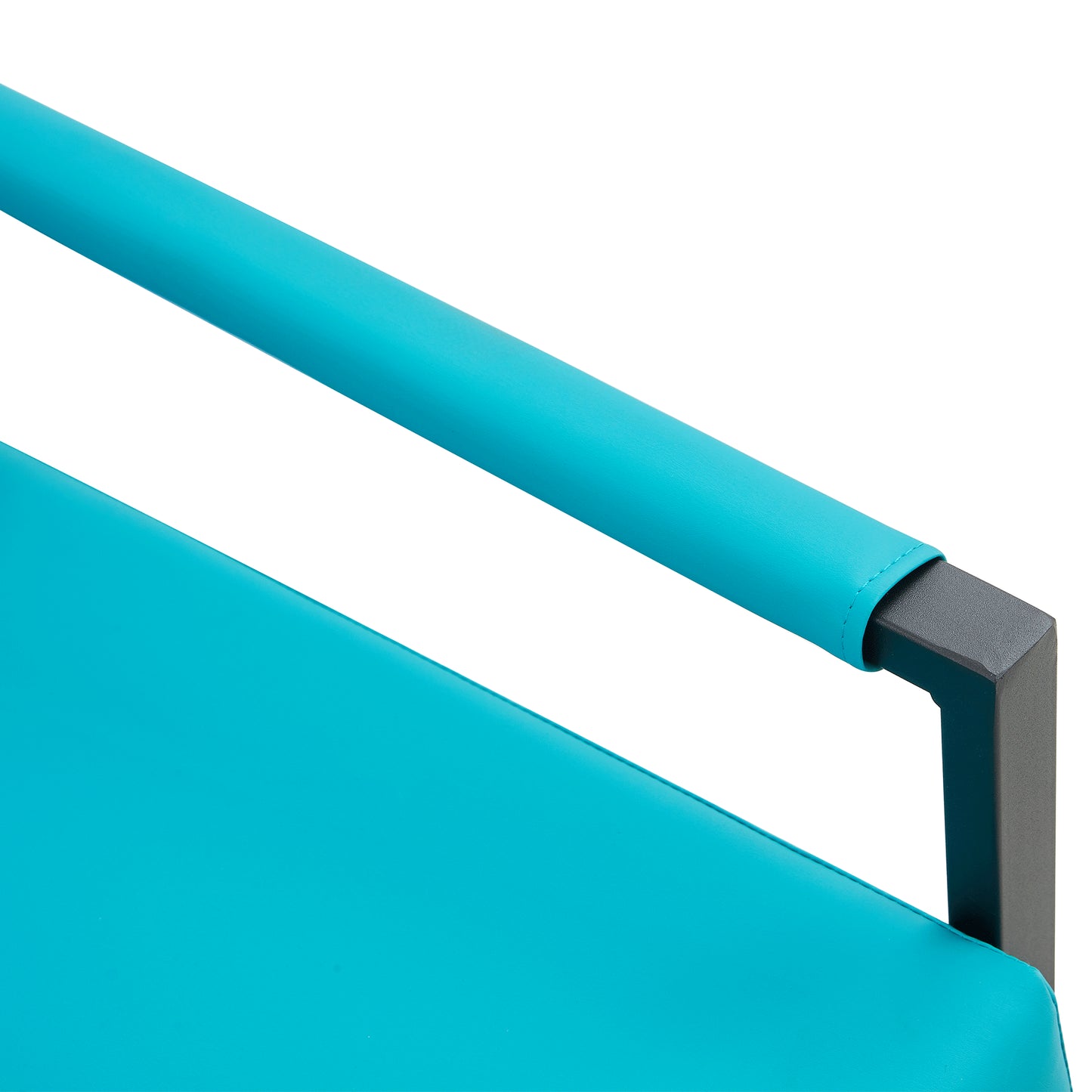 PU Leather Heavily Padded Backrest and Seat Cushion Accent Chair - Cyan_19
