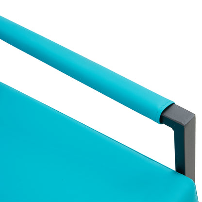 PU Leather Heavily Padded Backrest and Seat Cushion Accent Chair - Cyan_19