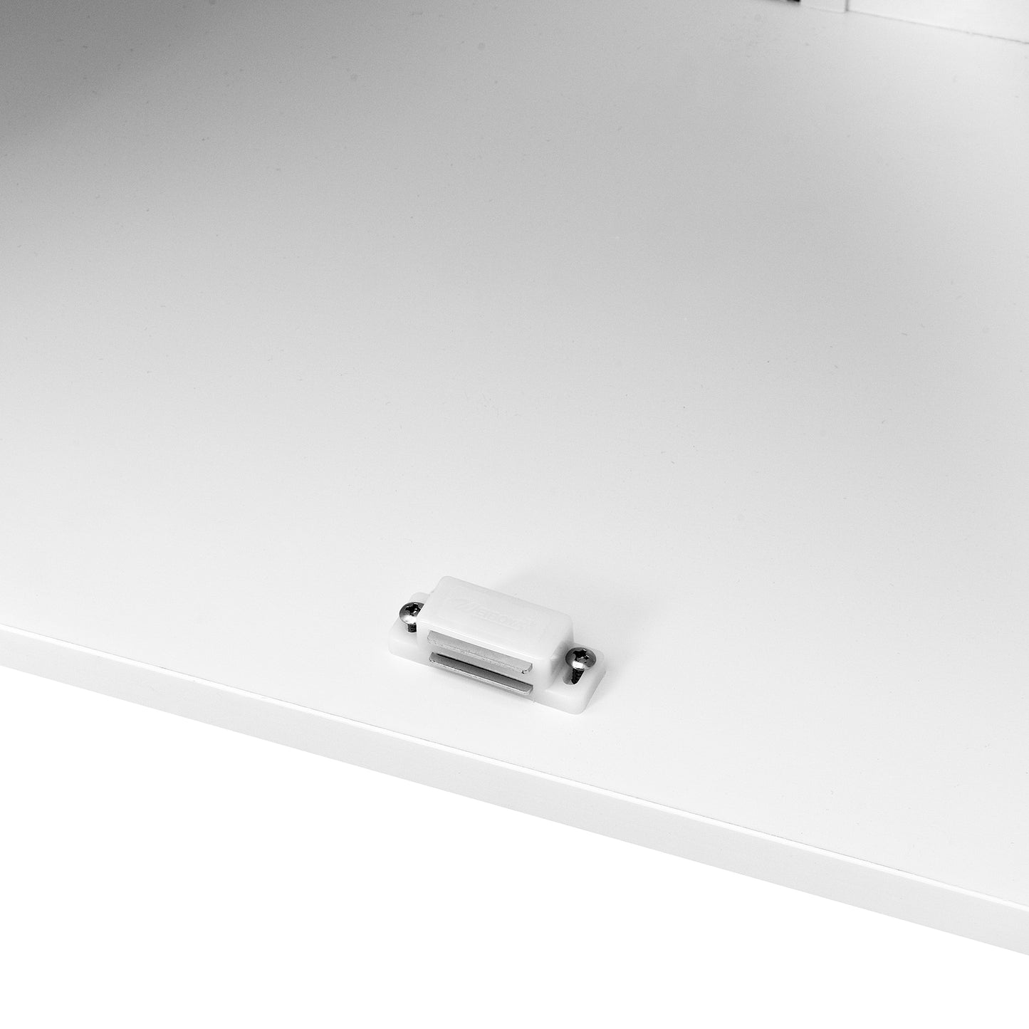 Bathroom Floor Storage Cabinet with Double Door Adjustable Shelf, White_6