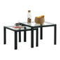 Set of 2 Tempered Glass Modern Design Nesting Coffee Table Set- Transparent_3