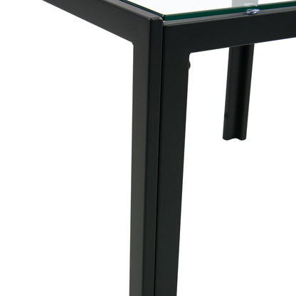 Set of 2 Tempered Glass Modern Design Nesting Coffee Table Set- Transparent_19