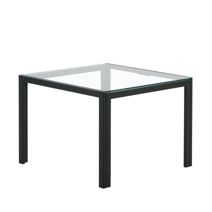 Set of 2 Tempered Glass Modern Design Nesting Coffee Table Set- Transparent_17