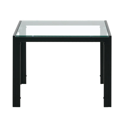 Set of 2 Tempered Glass Modern Design Nesting Coffee Table Set- Transparent_10