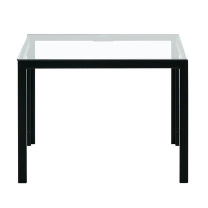 Set of 2 Tempered Glass Modern Design Nesting Coffee Table Set- Transparent_12