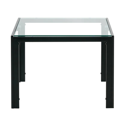 Set of 2 Coffee Table Set Modern Designed Square Tempered Glass Tea Table_15