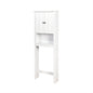 Wooden Over the Toilet Space Saver Storage with Adjustable Shelf in White_0