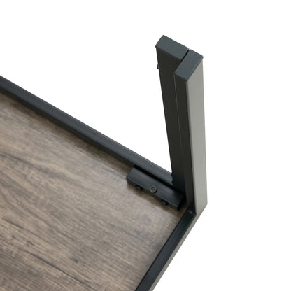 Set of 2 Modern Design Nesting Coffee Table Set with Wooden Finish- Oak Grey_15