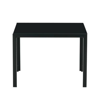 Set of 2 Coffee Table Set Modern Designed Square Tempered Glass Tea Table- Black_17
