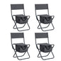 4 pcs Portable Outdoor Camping Fishing Picnic Chairs with Storage Bag- Gray_4