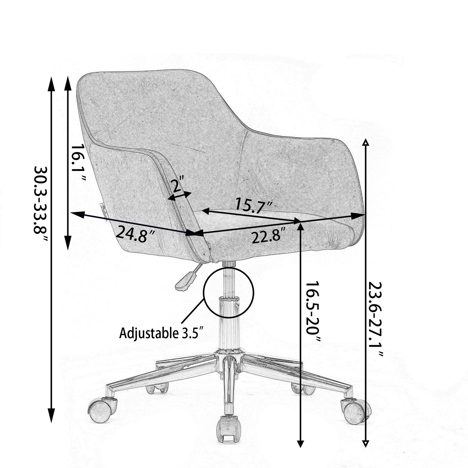 360° Revolving Modern Design Velvet Home and Office Chair with Metal Legs- Green_20