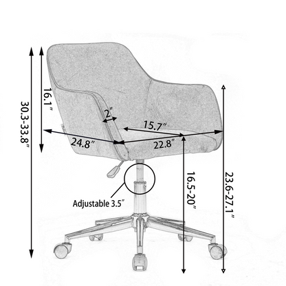 360° Revolving Modern Design Velvet Home and Office Chair with Metal Legs- Green_20
