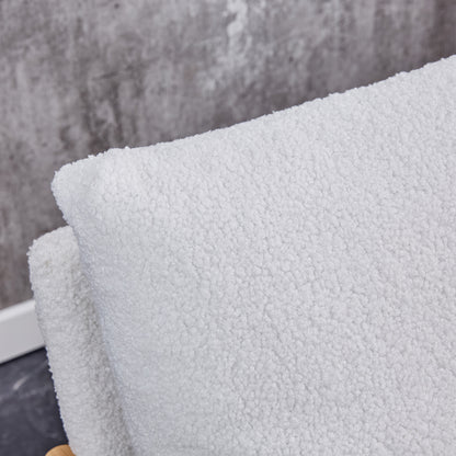 Comfortable Ergonomic Single Velvet Home Accent Lounge Side Chair- White_11