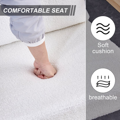Comfortable Ergonomic Single Velvet Home Accent Lounge Side Chair- White_23
