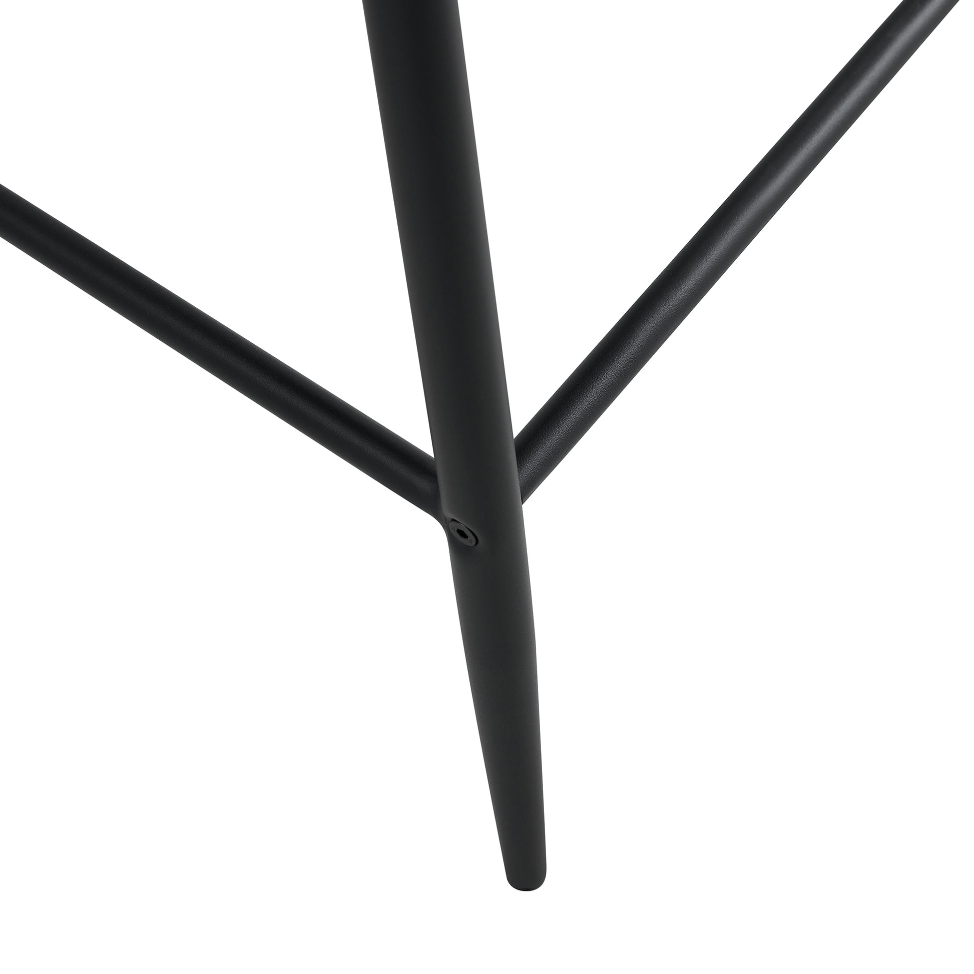 2 Pcs Modern Faux Leather Back Support Bar Chairs with Metal Legs- Black_12