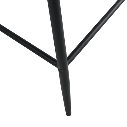 2 Pcs Modern Faux Leather Back Support Bar Chairs with Metal Legs- Black_12