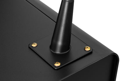 2 Drawers Nordic Minimalist Bedside Steel Cabinet with Round Handle- Black_9