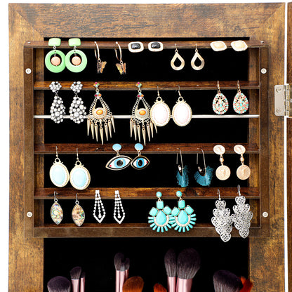 Full Sized Body Mirror and Jewelry Storage with LED Lights and Stand- Antique Gray_5