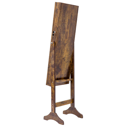 Full Sized Body Mirror and Jewelry Storage with LED Lights and Stand- Antique Gray_2