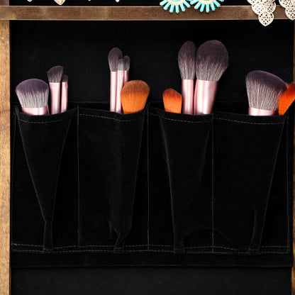 Full Sized Body Mirror and Jewelry Storage with LED Lights and Stand- Antique Gray_9