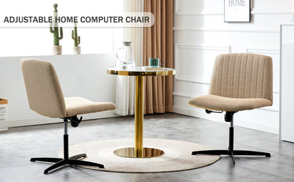 Modern Contemporary Height Adjustable Fabric Office Swivel Chair- Beige_21