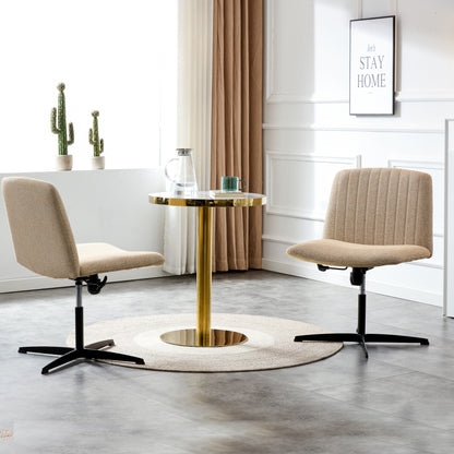 Modern Contemporary Height Adjustable Fabric Office Swivel Chair- Beige_5