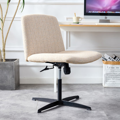 Modern Contemporary Height Adjustable Fabric Office Swivel Chair- Beige_2