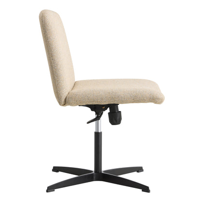 Modern Contemporary Height Adjustable Fabric Office Swivel Chair- Beige_12