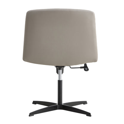 Height Adjustable 360 ° Swivel Cushioned PU Office Chair with Black Foot - Gray_15
