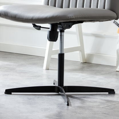 Height Adjustable 360 ° Swivel Cushioned PU Office Chair with Black Foot - Gray_13