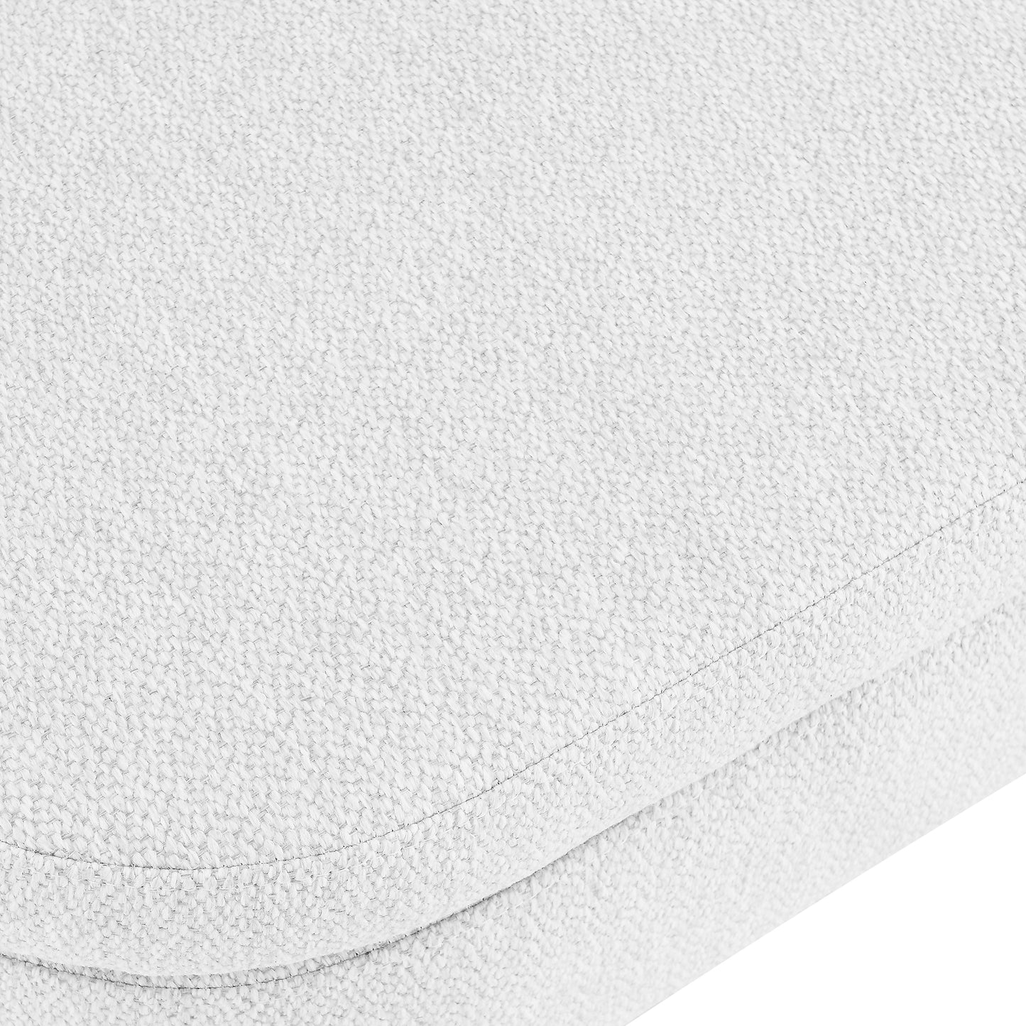 Oval Shaped Ottoman Linen Storage Bench with Wooden Legs- White_9