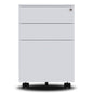 3 Drawers Under the Desk Office File Folder Cabinet with Rolling Wheels and Lock- White_2