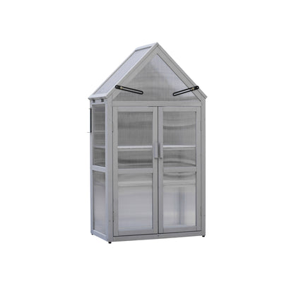 Mini Greenhouse Kit Indoor and Outdoor Tiered Plant Display Stand- White_3