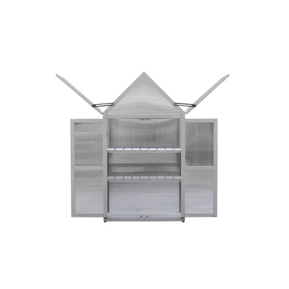 Mini Greenhouse Kit Indoor and Outdoor Tiered Plant Display Stand- White_6