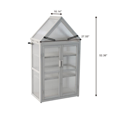 Mini Greenhouse Kit Indoor and Outdoor Tiered Plant Display Stand- White_2