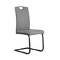 2 pcs Modern Design Dining Kitchen Chair PU Leather with Metal Legs- Grey_3