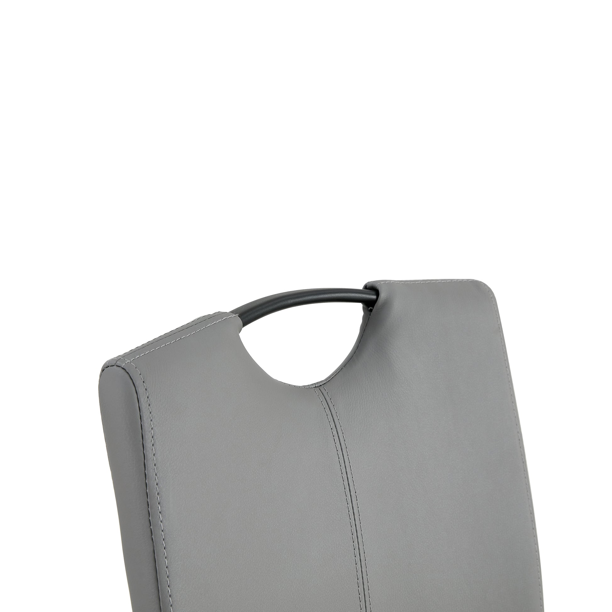 2 pcs Modern Design Dining Kitchen Chair PU Leather with Metal Legs- Grey_15